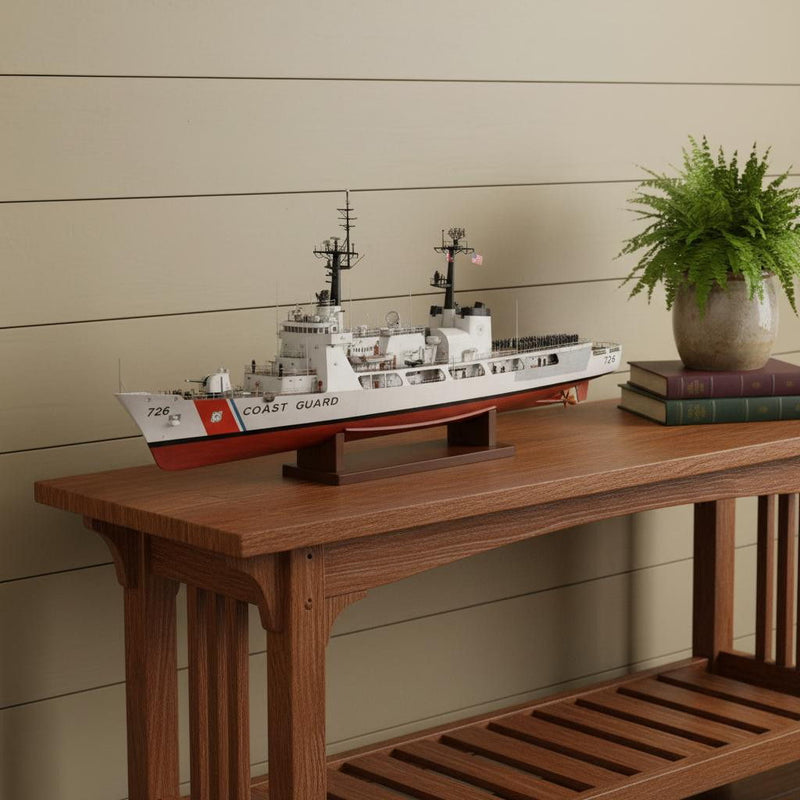 Hand Painted Model Boat (624384) - White