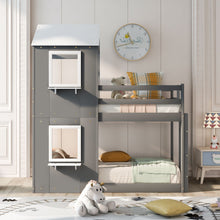 Load image into Gallery viewer, Bunk Bed Wood Bed &amp; Roof, Window, Guardrail, Ladder
