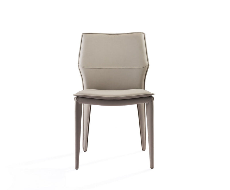 Upholstered Faux Leather Dining Side Chairs (Set of 2) - Taupe