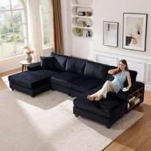 Load image into Gallery viewer, U-Shaped Convertible Sofa, 4 Seater Large Living Room Lounge
