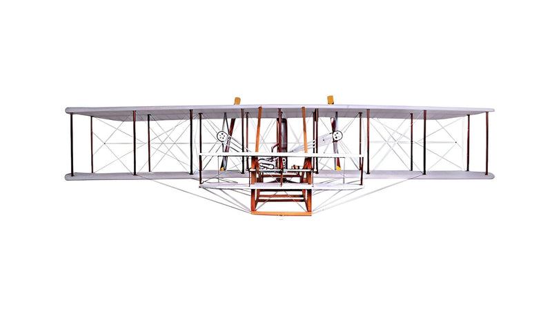 Hand Painted Model Airplane Tabletop Sculpture - Brown / White
