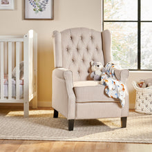 Load image into Gallery viewer, Contemporary Tufted Fabric Push Back Recliner - Beige

