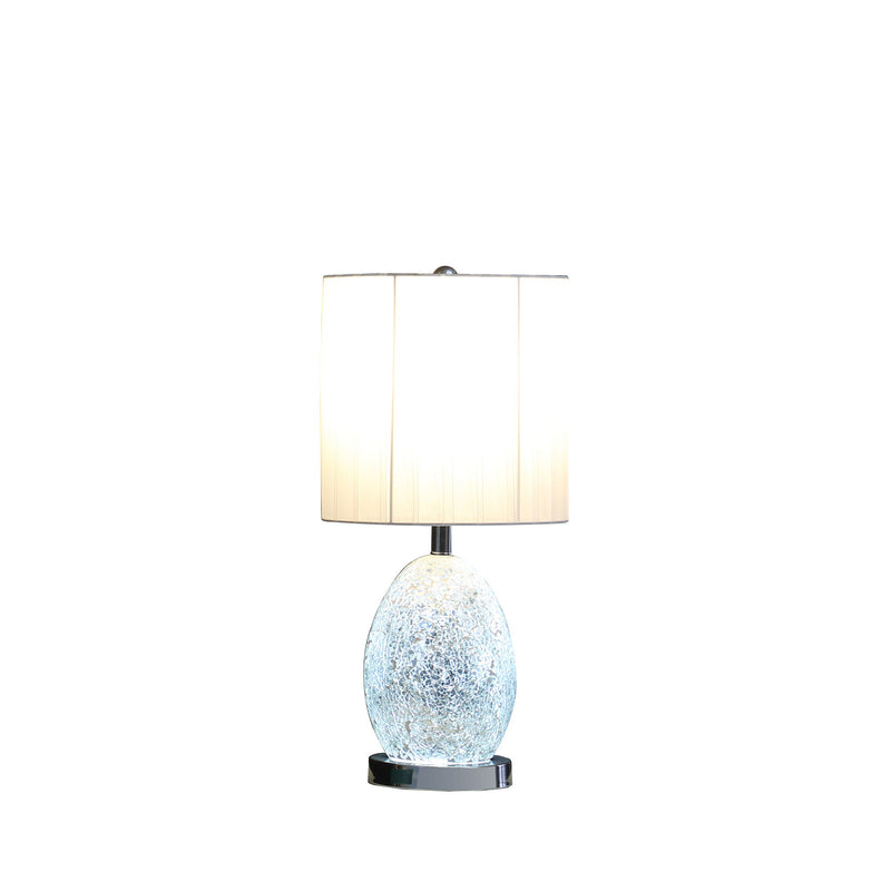 Luster Mirrored Glass Table Lamp With Night Light - White