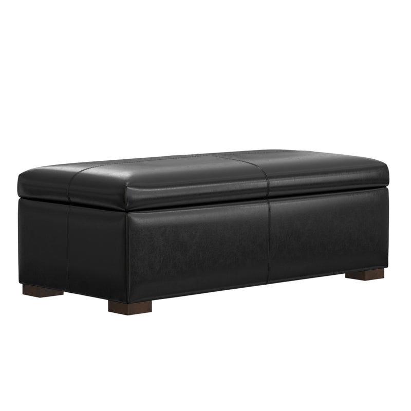 48" Upholstery Storage Ottoman - Walnut / Black
