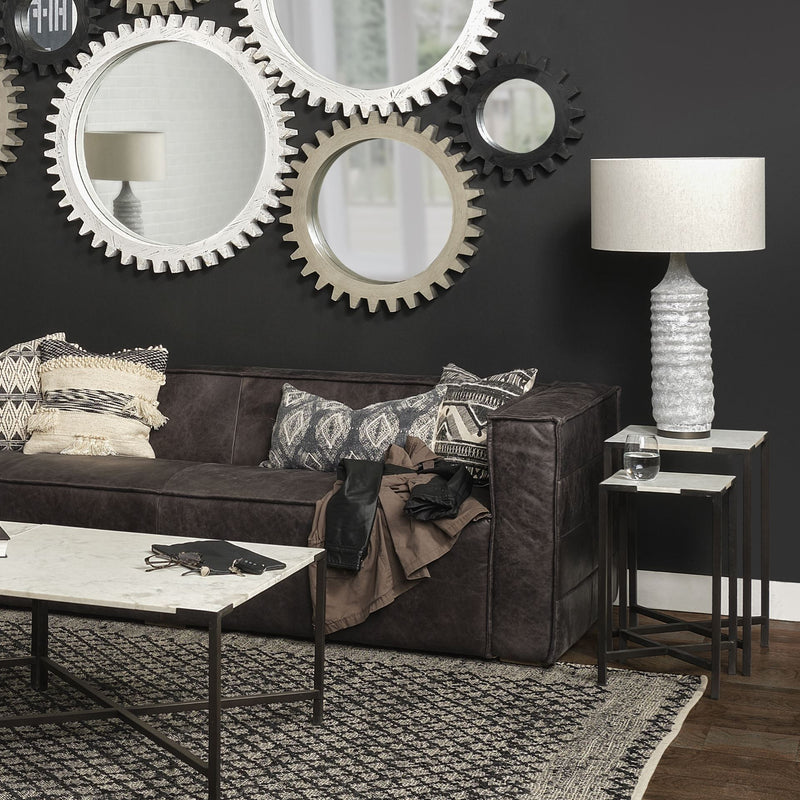 Lamp Base LED With Beige Shade - Gray