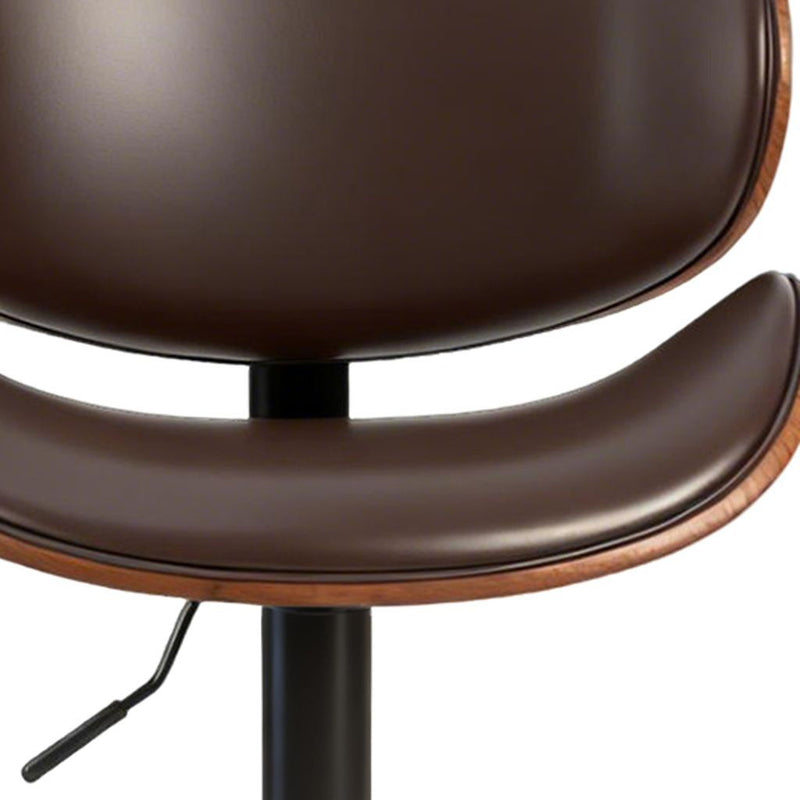 Fabric Faux Leather Aluminum Swivel Bar Chairs (Set of 2) (724337) - Black / Silver