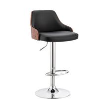 Load image into Gallery viewer, Swivel Adjustable Height Bar Chair - Black / Silver
