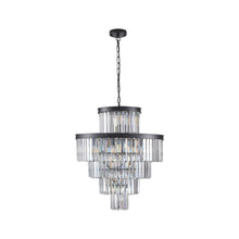 Load image into Gallery viewer, Multi Light Metal Chandelier With Shades - Black
