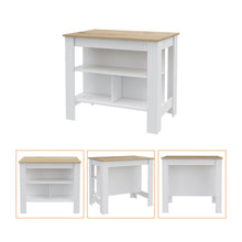 Load image into Gallery viewer, Wood Kitchen Island Set With Storage - Natural / White
