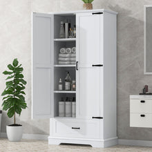 Load image into Gallery viewer, Tall Bathroom Storage Cabinet With 2 Doors And 2 Drawer, Adjustable Shelf - White
