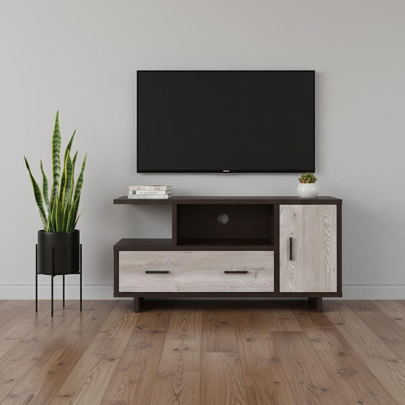 Cabinet Enclosed Storage, TV Stand - Brown