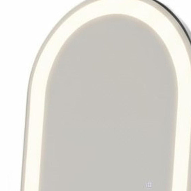 63" Arch Lighted Freestanding And Wall Mount Frameless Full Length Mirror - Clear