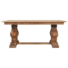 Load image into Gallery viewer, Solid Wood Double Pedestal Base Dining Table - Brown
