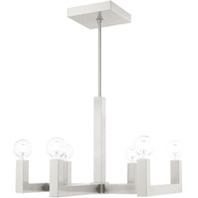Load image into Gallery viewer, 20'' Six Light Dimmable Chandelier With Shades - Nickel
