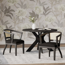 Load image into Gallery viewer, Elegant Dining Chair With Cane Web Backrests And Velvet Upholstery

