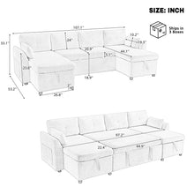 Load image into Gallery viewer, U-Shaped Sectional Sofa Bed With Storage And USB Ports
