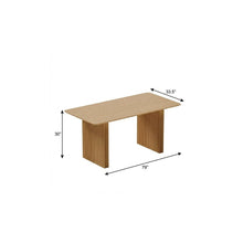 Load image into Gallery viewer, 79'' Solid Wood Double Pedestal Base Dining Table - Natural
