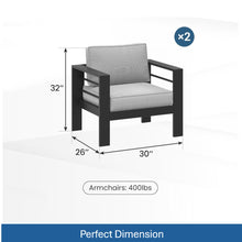 Load image into Gallery viewer, Modern All-Weather Patio Armchairs With Thick Cushions (Set of 2)
