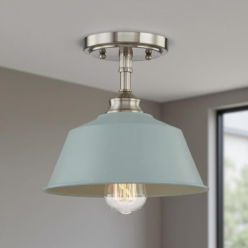 Kitchen Island Metal Dimmable Flush Chandelier With Light Shades - Blue