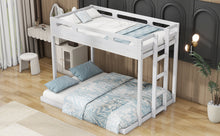 Load image into Gallery viewer, Twin over Full Bunk Bed with Built-in Ladder,White
