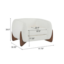 Load image into Gallery viewer, Modern Upholstered Boucle Arm Chair With Tuxedo Design And Triangular Legs
