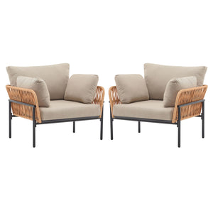 Rope Lounge Chair With Cushions For Modern Spaces