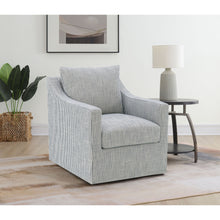 Load image into Gallery viewer, Merced - Upholstered Sloped Arm Accent Swivel Chair With 360 Degree Swivel Base - Gray

