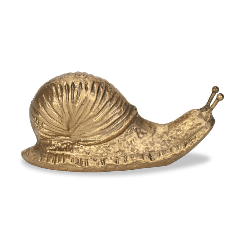Snail Figurine - Antiqued Gold