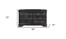 Load image into Gallery viewer, Solid Wood Six Drawer Double Dresser - Metallic Gray
