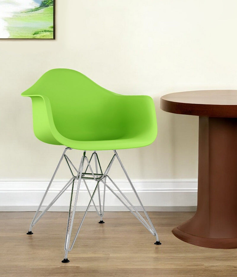 Heavy Duty Plastic Dining Arm Chair - Green