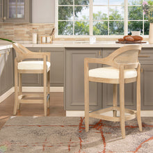 Load image into Gallery viewer, Americana - Mid-Century Modern Cane Back Counter Stool
