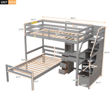Load image into Gallery viewer, Loft Bed With Stand Alone Bed, Storage Staircase, Desk, Shelves, And Drawers
