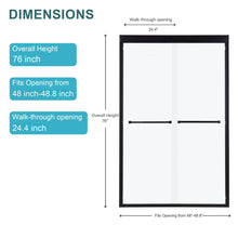 Load image into Gallery viewer, Modern Double Sliding Shower Enclosure, Tempered Glass
