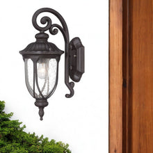 Load image into Gallery viewer, Cast Aluminum Glass Lantern Wall Sconce - Black
