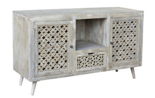 Load image into Gallery viewer, Solid Wood Distressed Console Table With Shelves And Drawers - Gray
