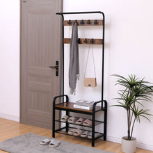 Load image into Gallery viewer, Hall Tree With Shoe Bench For Entryway With 9 Removable Hooks
