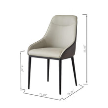 Load image into Gallery viewer, Modern Dining Chair Set Upholstered Seats Steel Metal Legs 2 Tone Contemporary Kitchen Living Room Furniture (Set of 2) - Black / Gray
