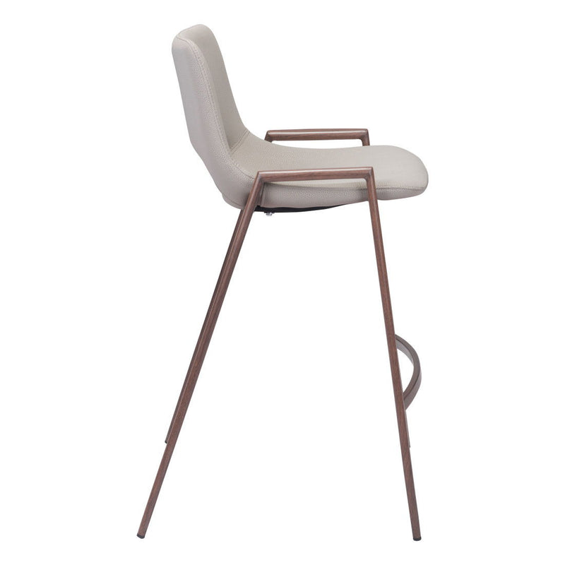 Steel Low Back Counter Height Bar Chairs (Set of 2) - Beige And Brown