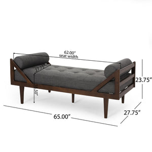 Chic Contemporary Chaise Lounge With Button Tufting And Bentwood Structure