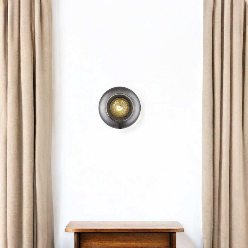 Glass Wall Light - Gold / Smoked