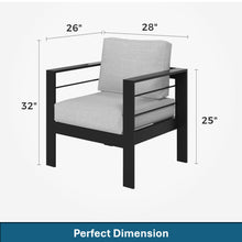 Load image into Gallery viewer, Modern All-Weather Patio Armchairs &amp; Thick Cushions (Set of 2)
