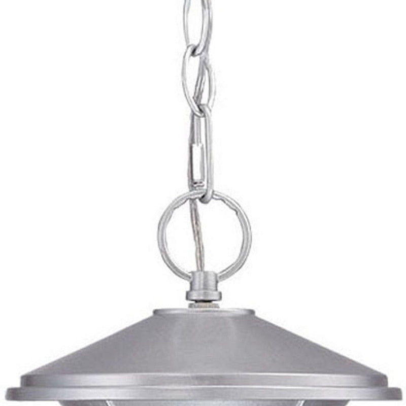 Lantern Metal Dimmable Chandelier With Frosted Shades - Silver