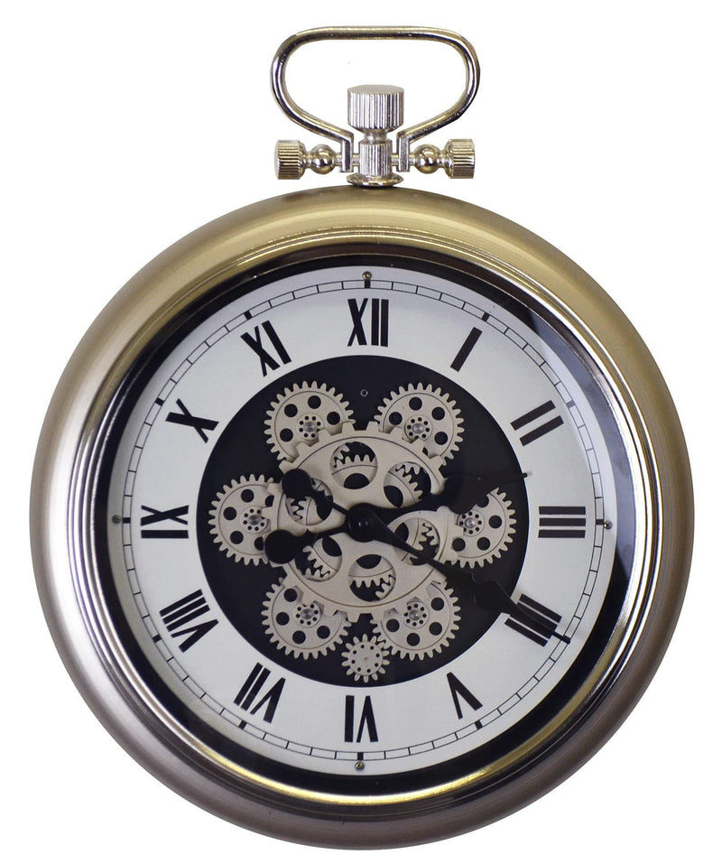 Skeleton Exposed Gear Pocket Watch Wall Clock - Champagne / White / Black