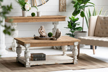 Load image into Gallery viewer, Rectangle Coffee Wooden Coffee Table, French Country Coffee Table - Brown / Antique White
