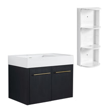 Load image into Gallery viewer, Modern Wall Mounted Bathroom Vanity With Resin Sink And Storage Rack
