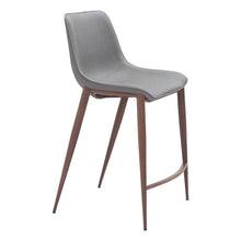 Load image into Gallery viewer, 26" Modern Slate Faux Leather And Steel Counter Height Bar Chairs (Set of 2) - Gray
