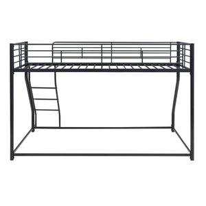 Metal Floor Bunk Bed, Twin XL over Queen, Black