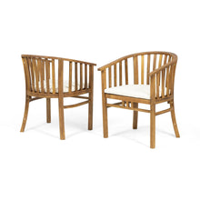 Load image into Gallery viewer, Outdoor Wooden Dining Chairs With Cushions (Set of 2)
