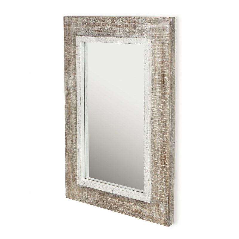 Framed Accent Mirror - Natural / White