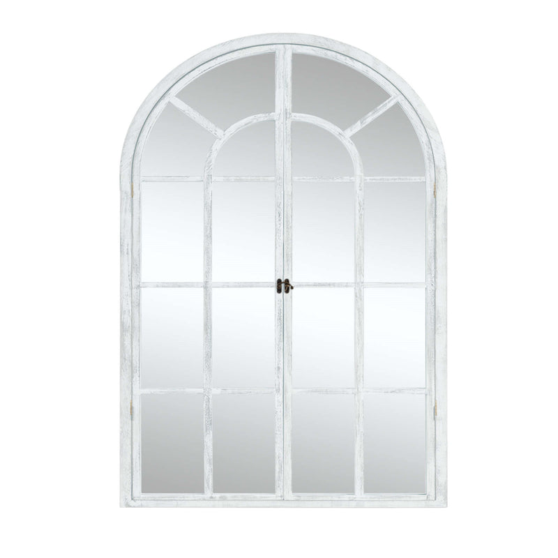36" Solid Arch Framed Accent Mirror - White